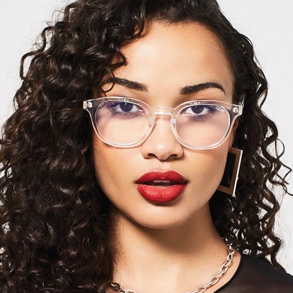QUAY Walk On Blue Light Glasses Crystal Clear Frame Bluelight Blocking Lens NWT - Picture 3 of 9